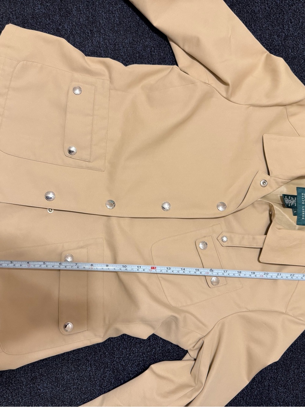 Lauren Ralph Lauren Women’s Beige Utility Shirt Jacket -Vintage - Picture 4 of 5